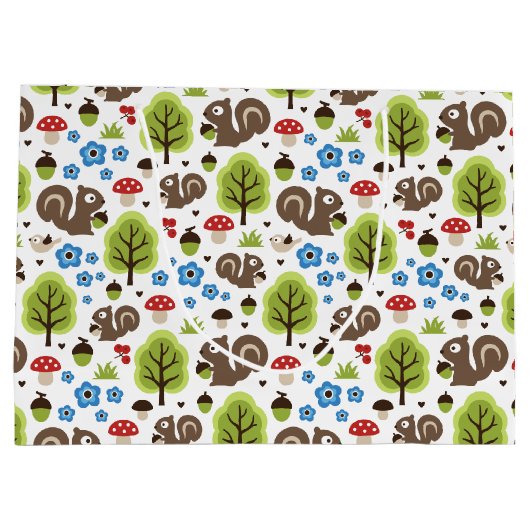 オークの森の模様のリス ラージペーパーバッグ (裏面)