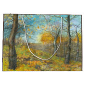 オークの森の秋の黄金 ラージペーパーバッグ (裏面)