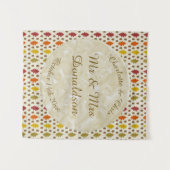 オークの葉とどんぐりが落ちる秋の結婚式の習慣 タペストリー (正面(横))