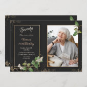 オークの葉と蝶の写真 招待状 (正面/裏面)