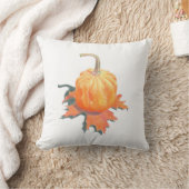 オークの葉にミニカボチャ クッション (ブランケット)