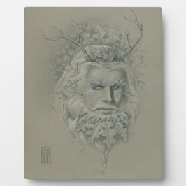 オークの葉ひげのある緑の男 フォトプラーク