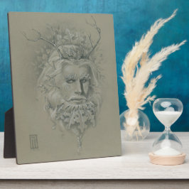 オークの葉ひげのある緑の男 フォトプラーク