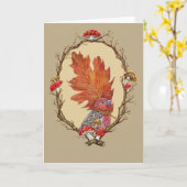 オークの葉カード付きハウスフィンチ カード (黄色い花)