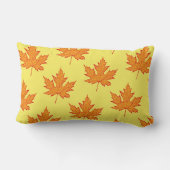オークの葉 – オレンジとマスタード金ゴールド ランバークッション (裏面)