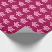 オークの葉 – ブルゴーニュのワインとピンク ラッピングペーパー (角)