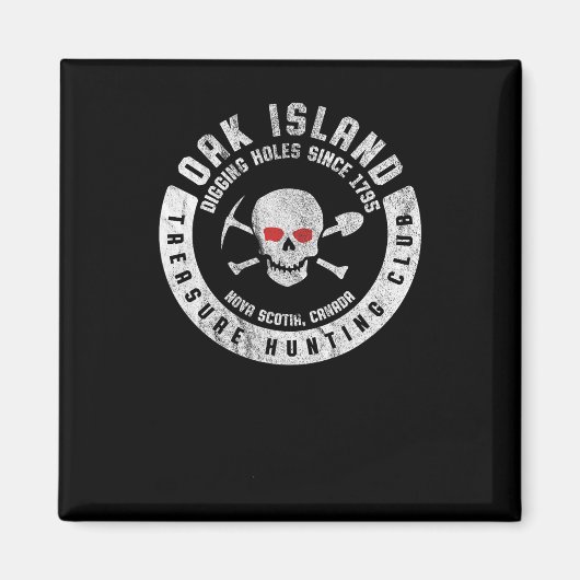 オークアイランドトレジャー狩りクラブヴィンテージスカル マグネット (正面)