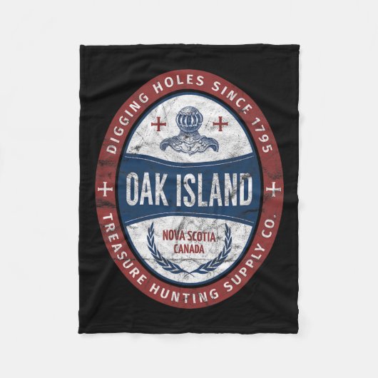 オークアイランドトレジャー狩りレトロテンプラールナイトT フリースブランケット (正面)