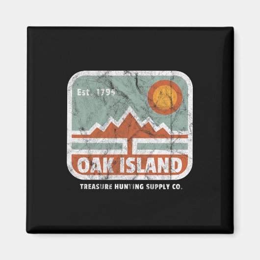 オークアイランドトレジャー狩り供給ヴィンテージ1795マップM マグネット (正面)