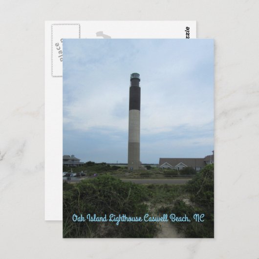 オークアイランドライトハウス垂直はがき ポストカード (正面/裏面)