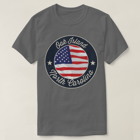 オークアイランド – 愛国的ノースカロライナ土産T-S Tシャツ (デザイン正面)