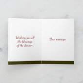 オークアンドホリー至ユール（キリスト降誕祭）レッドアンドグリーン シーズンカード (内部)