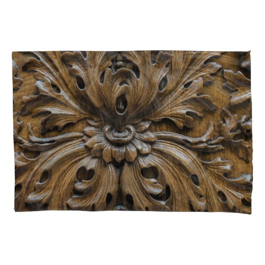 オークウッドカービング:大工の詳細 枕カバー (正面)