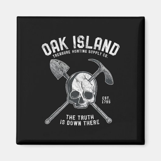 オークウッドスカルアイランドヴィンテージスカルテンプラートレアス マグネット (正面)