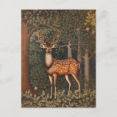 オークエレガントの木の森の鹿 ポストカード (正面)