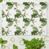 オークエレガントの葉とアコーン キッチンタオル (折り畳み)