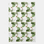 オークエレガントの葉とアコーン キッチンタオル (縦)