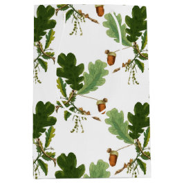 オークエレガントの葉とアコーン ミディアムペーパーバッグ