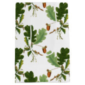 オークエレガントの葉とアコーン ミディアムペーパーバッグ (裏面)