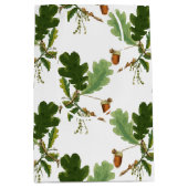 オークエレガントの葉とアコーン ミディアムペーパーバッグ (正面)