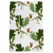 オークエレガントの葉とアコーン ミディアムペーパーバッグ (裏面)