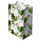 オークエレガントの葉とアコーン ミディアムペーパーバッグ (裏面アングル)