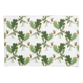 オークエレガントの葉とアコーン 枕カバー