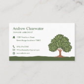 オークエレガントツリー芝生気に造園快適 名刺 (裏面)