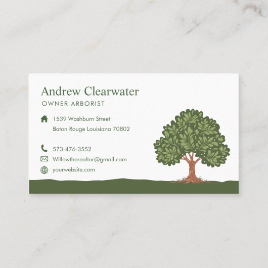 オークエレガントツリー芝生気に造園快適 名刺 (裏面)