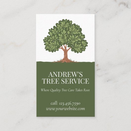 オークエレガントツリー芝生気に造園快適 名刺 (正面)