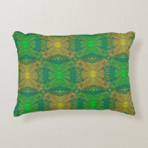 オークキング、ボヘミアの花のパターン、緑と黄色