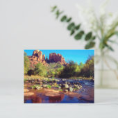 オーククリークで反射するカテドラルロック ポストカード (スタンド正面)