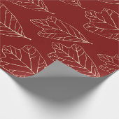 オークコンテンポラリー葉パターンのラップ紙 ラッピングペーパー (角)