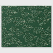 オークコンテンポラリー葉パターンのラップ紙 ラッピングペーパー (フラット)