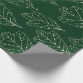オークコンテンポラリー葉パターンのラップ紙 ラッピングペーパー (角)