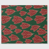 オークコンテンポラリー葉パターンのラップ紙 ラッピングペーパー (フラット)