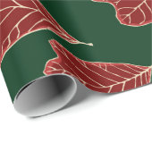 オークコンテンポラリー葉パターンのラップ紙 ラッピングペーパー (ロールコーナー)