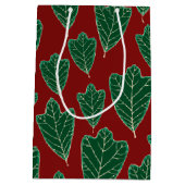 オークコンテンポラリー葉パターン中抱き枕 ミディアムペーパーバッグ (裏面)