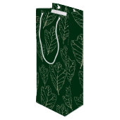 オークコンテンポラリー葉パターン抱き枕 ワインギフトバッグ (裏面アングル)