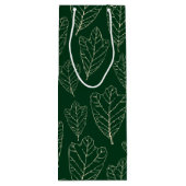 オークコンテンポラリー葉パターン抱き枕 ワインギフトバッグ (裏面)