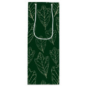 オークコンテンポラリー葉パターン抱き枕 ワインギフトバッグ (正面)