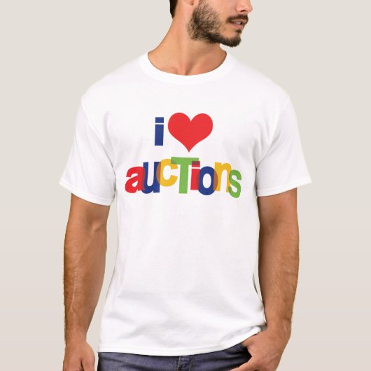 オークションでハートを売り買い Tシャツ (正面)