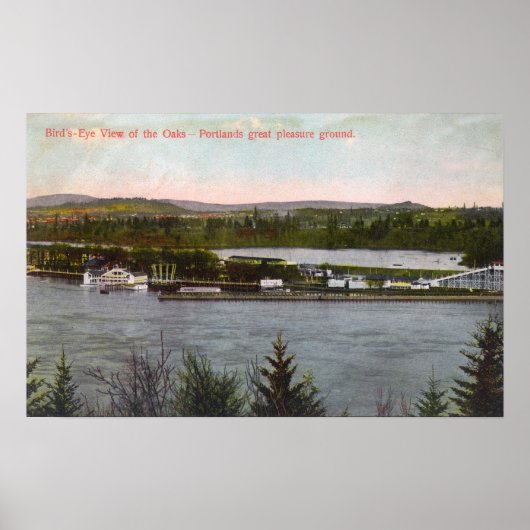 オークス遊園地の空中眺め ポスター (正面)