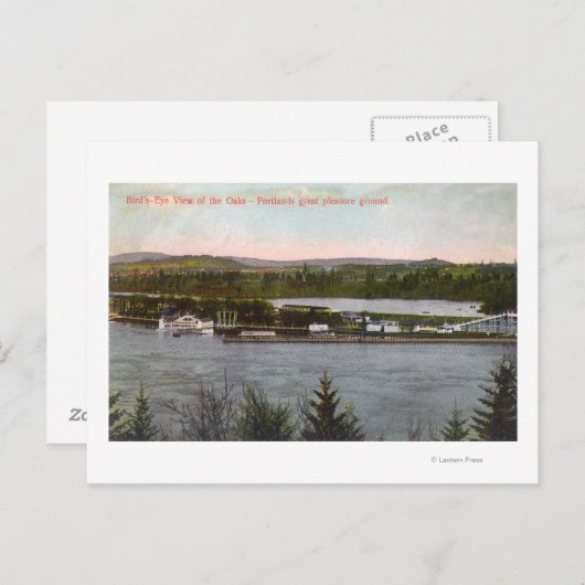 オークス遊園地の空中眺め ポストカード (正面/裏面)