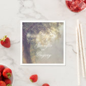 オークツリーとストリングライトの素朴庭園の結婚式 スタンダードカクテルナプキン (インサイチュ)