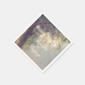 オークツリーとストリングライトの素朴庭園の結婚式 スタンダードカクテルナプキン (角)