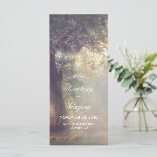 オークツリーとストリングライトの素朴結婚式 プログラム (スタンド正面)