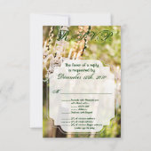 オークツリーの3.5x5 R.S.V.P.カー結婚ドのシャンデリア 招待状 (正面)