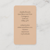 オークツリーイラストレーションインクリームベージュ名刺 名刺 (裏面)