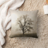 オークツリーインザフォグファインアート枕 クッション (ブランケット)